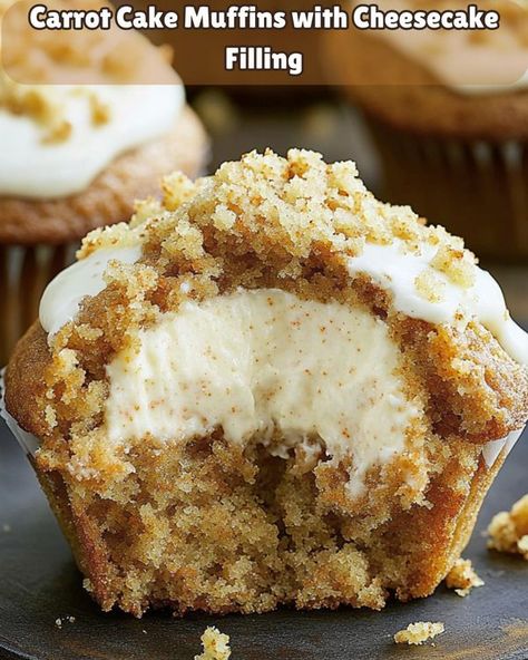 Flavor Family Creations | 🥕 Carrot Cake Muffins with Cheesecake Filling and Streusel Crumbs 🧁 | Facebook Moist Carrot Cake, Moist Carrot Cakes, Carrot Cake Muffins, Filled Muffins, Cake Muffins, Cheesecake Filling, Creamy Cheesecake, Carrot Cake, Baked Goods