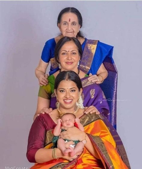 Naming Ceremony Photo Shoot, Namkaran Photography, Four Generations Photo Ideas, Namakaranam Photos, Naming Ceremony Poses, Cradle Ceremony Stills, Naming Ceremony Indian, Family Photoshoot Indian, Naming Ceremony Photoshoot Ideas