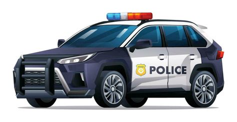 Police car vector illustration. Patrol official vehicle, suv car isolated on white background Police Car Illustration, Police Car Cartoon, Car Vector Illustration, Police Patrol, Car Vector, Police Car, Cityscape Photos, Logo Banners, Car Cartoon