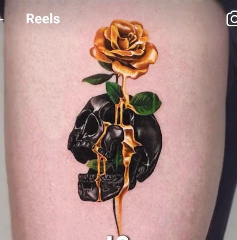 Gold Tattoo Ink Permanent, Chrome Tattoo, Gold Tattoo Ink, Rose Gold Tattoo, Tattoo Samples, Optical Illusion Tattoo, Uv Tattoo, Ankle Tattoos For Women, Gold Tattoo