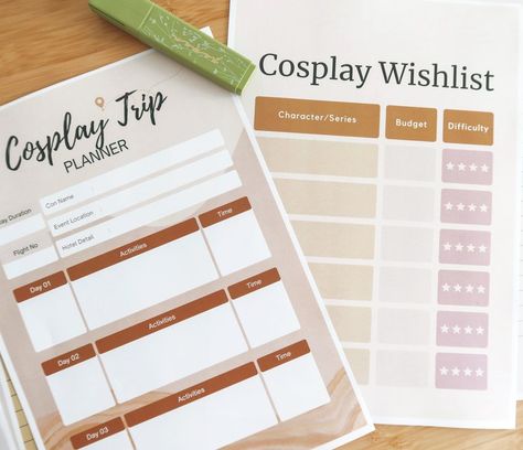 Digital Cosplay Planner, Cosplay Costume Planner, Cosplay Journal, Planner for Cosplay, Cosplay Calendar Convention Packing List, Cosplay Planner, Photoshoot Planner, Performance Ideas, Diy Luxury, Project Template, Cosplay Cosplay, Monthly Budget Planner, Budget Planer