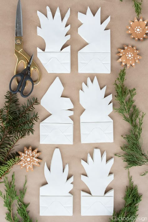 Paper Bag Snowflakes, Bag Snowflakes, Paper Snowflake Template, 3d Paper Snowflakes, Paper Snowflake Patterns, Paper Snowflakes Diy, 3d Templates, Paper Bag Crafts, Snowflake Template