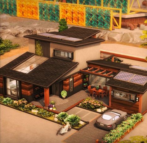 Sims 4 Mcm House, Sims 4 Rustic House, Sims Roof, Sims 4 Interior Ideas, Sims 4 Willow Creek Makeover, Sim4 House, Sims 4 Houses Layout, San Myshuno, Sims Freeplay Houses