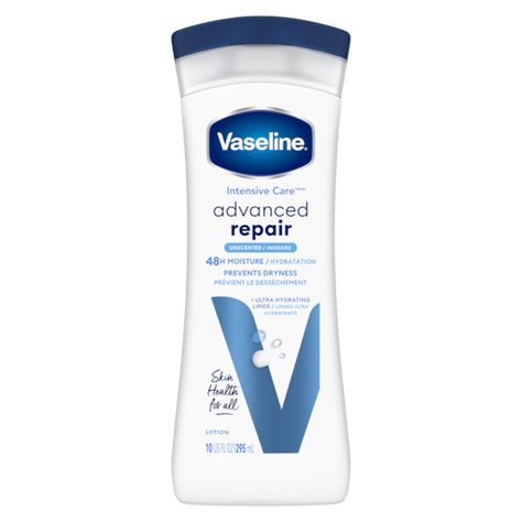 Vaseline® Intensive Care™ Advanced Repair Unscented Body Lotion is clinically proven to moisturize and heal very dry skin in 5 days. Unscented Body Wash, Vaseline Body Lotion, Unscented Body Lotion, Vaseline Lotion, Vaseline Intensive Care, Unscented Lotion, Vaseline Jelly, Extremely Dry Skin, Healing Dry Skin