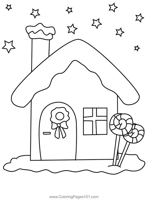 Christmas House House Coloring Pages For Kids, Christmas Applique Patterns, House Coloring Pages, Rock Painting Supplies, House Quilt Patterns, Construction Paper Crafts, House Colouring Pages, Earth Day Crafts, Paper Christmas Decorations