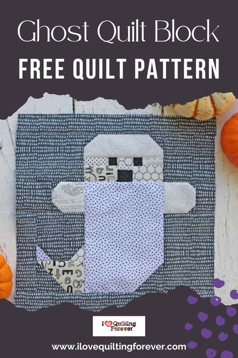 Ghost quilt block is a fun and festive quilt pattern for the Halloween season. It's Free grab it here Bat Quilt Block Pattern Free, Ghost Quilt Block Pattern Free, Bat Quilt Block, Ghost Quilt, Block Quilt Patterns, Ghost Tutorial, Patterns Halloween, Halloween Quilt Patterns, Free Quilt Tutorials