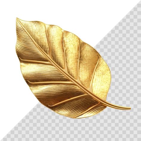 PSD golden metallic 3d leaf isolated on ... | Premium Psd #Freepik #psd #nature #background #white #luxury Gold Leaf Texture, Decoupage Images, Gold Clipart, Gold Car, Golden Background, Golden Leaf, Nature Background, Golden Flower, Vector Flowers