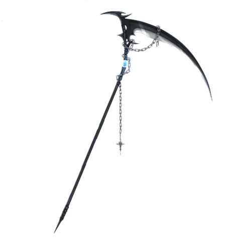 Scythe Design Ideas, Fantasy Scythe Ideas, Scythe Fantasy Art, Black Scythe Design, Cyberpunk Scythe, Magic Scythe, Shadow Scythe, Sythe Designs, Scythe Concept Art