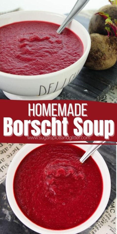 Beet And Potato Soup, Beet Broth Recipe, Creamy Borscht Soup Recipe, Red Beet Soup, Polish Beet Soup Borscht Recipe, Beet Soup Recipes Borscht, Borchtch Soup Recipes, Borchtch Soup, Borsh Soup Recipes