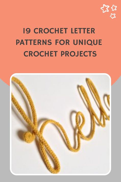 Crochet Letters Pattern Free, Unique Crochet Projects, Crochet Letters Pattern, Crochet Letters, Cursive Words, Cursive Letters, Unique Crochet, Wire Art, Letter Patterns