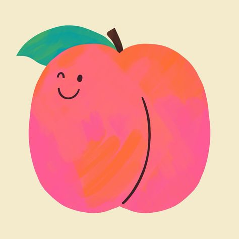 Peachy 🍑#peach #fruitillustration #peaches #peachy Peach Illustration Cute, Peach Character, Peach Items, Bug Box, Peach Illustration, Fruits Drawing, Peach Fruit, Fruit Illustration, Japanese Characters