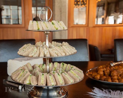 classic tea sandwiches                                                                                                                                                                                 More Great Gatsby Party Food Appetizers, 1920s Snacks, 1920s Appetizers Gatsby Party, 20s Food, Roaring 20s Food Ideas, Great Gatsby Food Ideas, Speakeasy Food, Roaring 20s Party Food, Gatsby Party Food