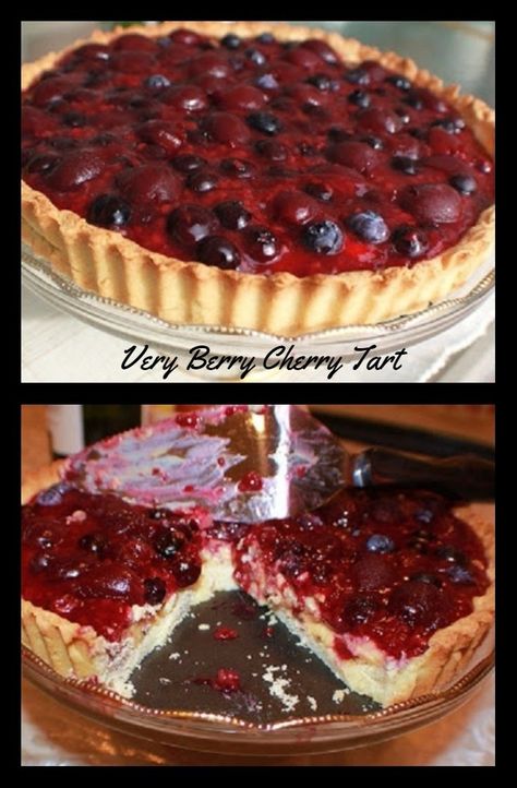 Very Berry Cherry Italian Cream Tart | What's Cookin' Italian Style Cuisine Italian Cherries, Tart Pie, Italian Cream, Cream Tart, Cherry Desserts, Very Berry, Cherry Recipes, Cherry Tart, Italian Desserts