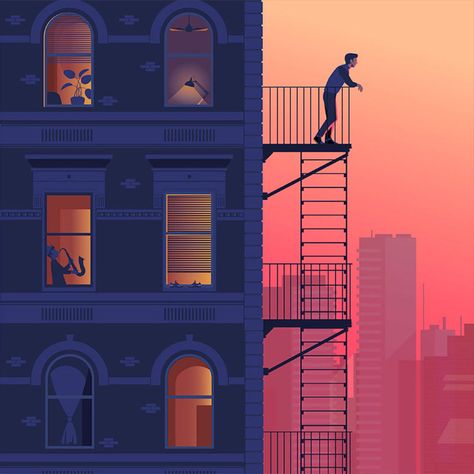 Brooklyn | Veerle's Blog 4.0 Ernst Hemingway, Animation Portfolio, Arte Van Gogh, Sunset City, City Illustration, Scenery Wallpaper, Anime Scenery, Animation Art, Aesthetic Art