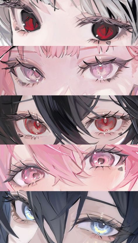 Character With White Hair, View Reference, Cute Eyes Drawing, Eye Drawing Tutorials, Eyes Artwork, 캐릭터 드로잉, Pink Shade, Anime Eye Drawing, Arte Inspo