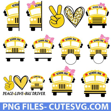 School Bus Sublimation Clipart School Bus Clipart, Bus Driver Appreciation, Love Sublimation, Personalize Gifts, Bus Driver Gifts, Retro School, Make School, School Bus Driver, Mickey Mouse Wallpaper