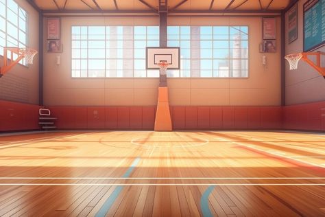 Basketball Court Cartoon, Gymnasium School, Basketball Court Background, Background Air, School Gymnasium, Room Reference, Basketball Drawings, Sports Architecture, Court Basketball