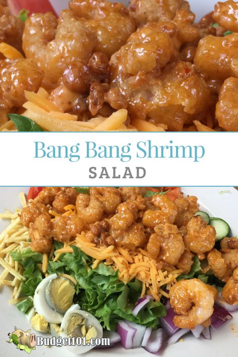 Bang Bang Shrimp Salad, Balanced Vegetarian Diet, Seafood Salads, Shrimp Salad Recipes, Breaded Shrimp, Bang Bang Shrimp, Shrimp Sauce, Crispy Shrimp, Scratch Recipes