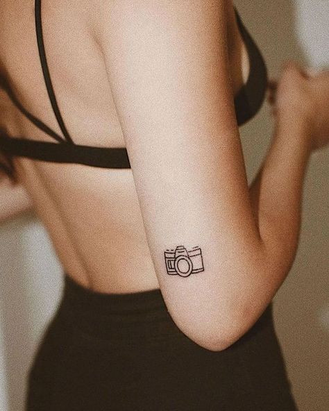 The Best 20+ Camera Tattoo Ideas|#tattoo #handtattoo #tattoos #tattooideas 1233 Camera Tattoo Ideas, Camera Tattoo Design, Sewing Tattoos, Photographer Tattoo, Enough Tattoo, Camera Tattoos, Camera Tattoo, Tattoo Photography, Line Art Tattoos