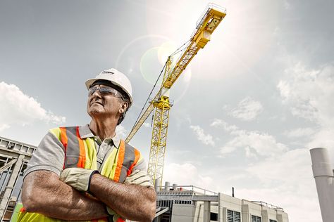 Construction worker Worker Photography, Construction Photography, College Homework, Grain Elevators, Worker Boots, Campaign Photography, Worker Jacket, Drilling Rig, Bee Tattoo