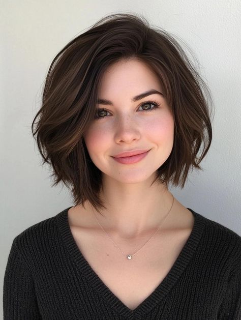 Short Hairstyle Women Double Chin, Short Mom Haircut Round Faces, Mom Bob Haircut Round Face, Short Bob Haircut For Round Face, Short Hair Styles For Round Faces Chubby, Long Bob For Round Face, Best Short Haircuts For Round Faces, Cute Short Haircuts For Round Faces, Short Haircut For Round Faces