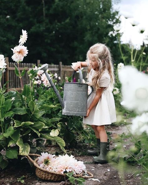 Farm Living, Simple Things, Flower Farm, Stylish Kids, Watering Can, Future Kids, Future Baby, Childrens Fashion, The Flowers