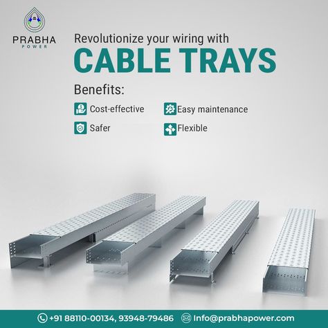 Say goodbye to messy cables! 📏🔌 Cable trays offer: ✅ Affordability ✅ Easy maintenance ✅ Safety ✅ Flexibility. Transform your wiring today! 🌟 📞 Contact Us: +91 93948 79486 #CableManagement #EfficientWiring #CableTrays #WiringUpgrade #TechSolutions #PrabhaPower #Guwahati #Assam Cable Trays, Creative Ads, Cable Management, Power Cable, Say Goodbye, Contact Us, Cable, Quick Saves