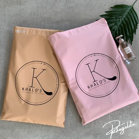 Swimwear Packaging Ideas, Polymailer Packaging Design, Business Journaling, Polythene Bags, Hair Advertising, Plastic Clothing, Scarf Rack, Paper Bag Design, Boho Logo