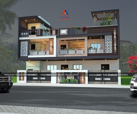 Modern home front exterior 3d elevation designer in #nagpur #pune #maharashtra #home #design #house #explorepage #elevation #exteriordesign #architecture #trendingsongs #picoftheday #photography #photography #photo #3d #facade #modernhomeelevationdesigner Front Elevation Home, Elevation Home Design, Home Design 3d, Townhouse Exterior, 3d Elevation, Floor Designs, Funny Today, Architect Design House, House Outside Design