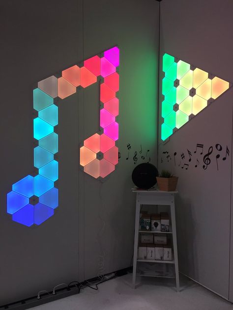 Nanoleaf Designs, Nanoleaf Aurora, Aurora Music, Light Panels, Music Note, Music Room, Music Notes, Smart Home, Creative Ideas