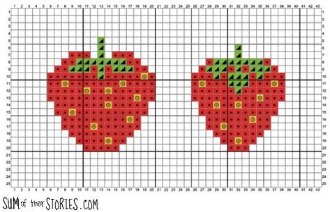 Free Strawberry Cross Stitch Pattern Cross Stitch Patterns Strawberry, Small Simple Cross Stitch Patterns Free, Small Free Cross Stitch Patterns, Strawberry Cross Stitch Pattern Free, Strawberry Grid Pattern, Tiny Cross Stitch Patterns Minis Free, Strawberry Cross Stitch Pattern, Cute Small Cross Stitch, Small Cross Stitch Patterns Free Minis