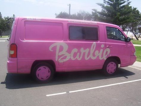 This could totally fit in our room! @Stephanie Myers Barbie Van, Life Size Barbie, Barbie Camper, Barbie Car, Wind In My Hair, Pink Vans, Van Car, Mini Bus, Im A Barbie Girl