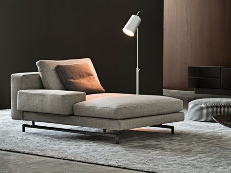 For use in a more contemporary interior, this lounge highlights many aspects of the klini. Couches were used both as beds and places to recline while eating, and this particular piece echoes the geometric lines of its ancient wooden and/or metal predecessors with a bit more added comfort in the upholstery. Modern Chaise Lounge, Modern Chaise, Daybed Design, Modern Daybed, Lounge Couch, Chaise Lounge Sofa, Upholstered Daybed, Chaise Lounges, Daybed Sofa