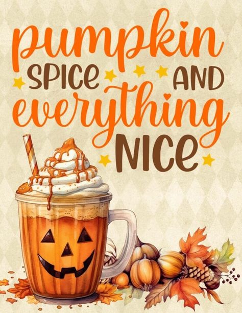 Pumpkin Spice and Everything Nice  - Free Printable Fall Planner Cover or Dashboard (Letter Sized) Coffee Trucks, Autumn Planner, Happy Pumpkin Spice Season, Fall Planner, Free Fall Printables, Summer Magic, Holiday Pics, Free Printable Planner, Charlie Brown Halloween