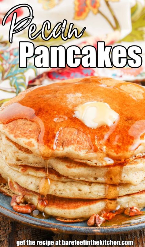 Pecan Pancakes, Best Pancake Recipe, Pancake Recipe Buttermilk, Brunch Bread, Breakfast Waffles, Tasty Pancakes, Pancakes Easy, Fruit Breakfast, Bread Recipes Sweet