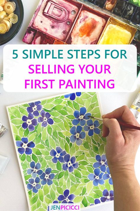 Ready to turn those paintings into a side hustle? Do you wonder how to actually sell your artwork online? Here's exactly how I sold my vert first piece of artwork. Sell Paintings, Paintings To Make And Sell, How To Sell Paintings Online, Selling Paintings Online, Easy Paintings To Sell, How To Sell Paintings, Painting To Sell Ideas, Painting Ideas To Sell, Sell Paintings Online