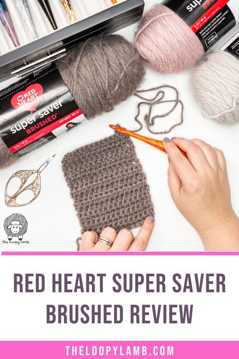 Check out my Red Heart Super Saver Brushed yarn review and see it worked up in a crochet swatch, learn the pros and cons of this new Red Heart yarn including uses and limitations. #yarnreview #redheartsupersaverbrushed #yarnspirationsyarns #yarnsfall2021 #redheartsupersaver Different Colors Of Red, American Girl Crochet, Crochet Bloggers, Super Saver, Fun Crochet Projects, Red Heart Yarn, Crochet Books, Yarn Brands, Crochet Toys Patterns