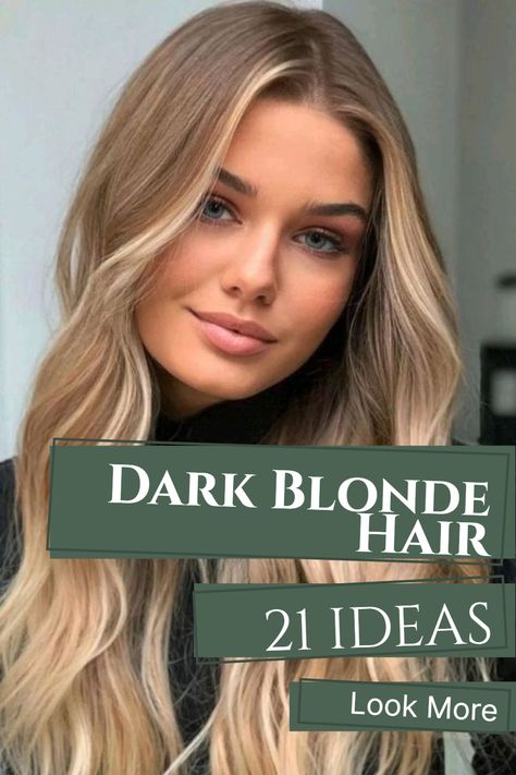 Go Darker From Blonde, Dark Blonde With Front Highlights, Hair Color Blonde To Brown, Blonde Hair Color With Dimension, Best Dark Blonde Hair Color, Dark Blonde 2023, Balayage Hair Dark Blonde Natural Brown, Fall Long Hair Color Blondes, Medium To Dark Blonde Hair