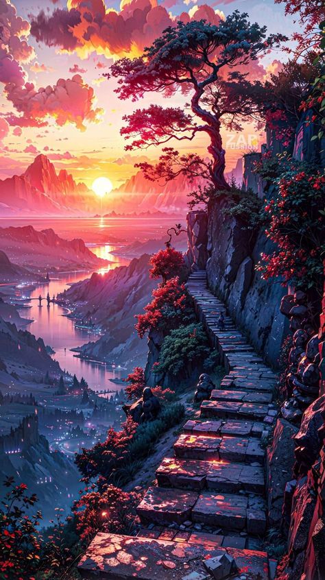 Fantastical Landscapes, Scenery Art, Artwork Wallpaper, 8bit Art, Art Landscapes, Portrait Pictures, Awesome Pictures, Pretty Landscapes, Fantasy Places