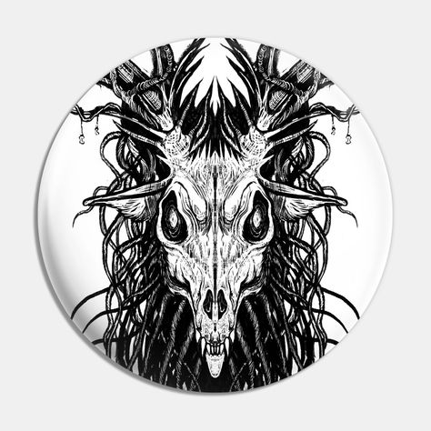 Wendigo Pixel Art, Wendigo Symbol, Wendigo Skeleton, Wendigo Monster, Wendigo Sculpture, Covered Buttons, Custom Pins, Science Fiction, Art