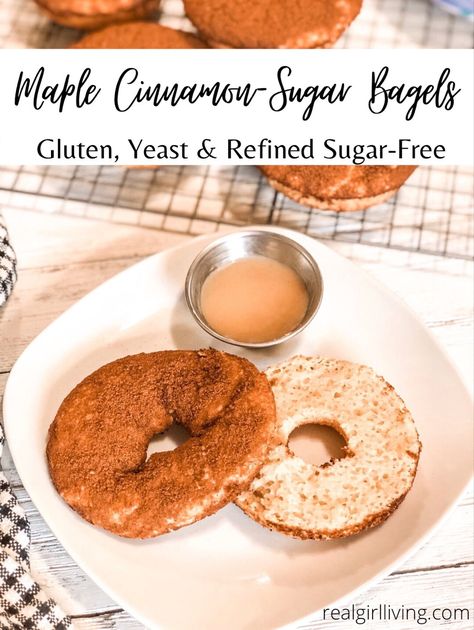 Cinnamon Bagel, Cinnamon Bagels, Baking Breakfast, Dairy Free Cream Cheese, Cinnamon Crunch, Bagel Recipe, Gluten Free Sugar Free, Gluten Free Breakfasts, Breakfast Snacks