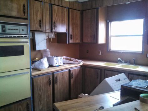 Old Trailer Remodel Single Wide Bedroom, Before And After Mobile Home Makeovers, Single Wide Mobile Home Wood Stove, Single Wide Layout, 1980s Single Wide Trailer Remodel, Single Wide Trailer Kitchen Remodel, Remodeling Old Mobile Homes, 1970s Mobile Home Remodel, Single Wide Organization Ideas