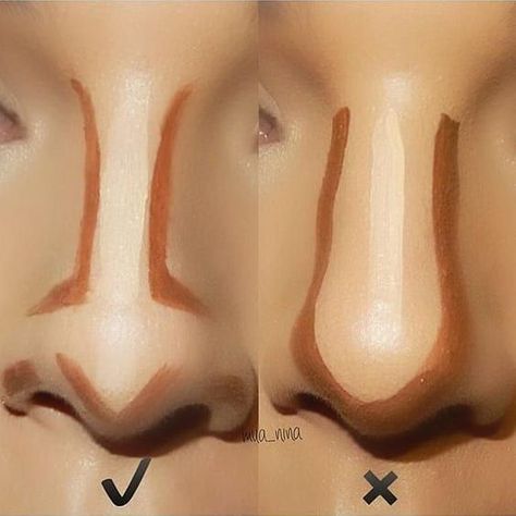 Contouring Nose, Face Contouring Tutorial, Facial Contouring Makeup, Contour For Round Face, Highlight Contour Makeup, Make Up Diy, Makeup Contouring, Makeup Ojos, Contouring Makeup