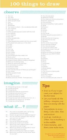 100 things to draw-Love it, love it, love it.  Words to live by.  Look at the world as if you have never seen it before! 100 Things To Draw, Kunstjournal Inspiration, Things To Draw, Drawing Prompt, What To Draw, Children's Art, Middle School Art, Arte Inspo, Painting Digital