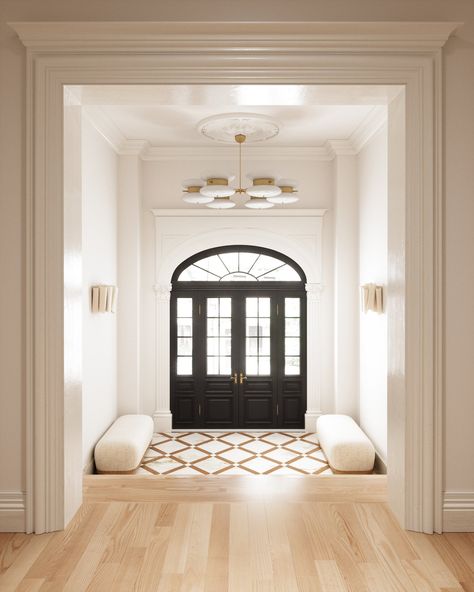 Anthology Creative Studio — East 74th Entryway Tile Floor, Anthology Creative Studio, Entryway Tile, Foyer Flooring, Entryway Flooring, Interior Design Dining Room, Hallway Designs, Dining Room Interiors, Residential House