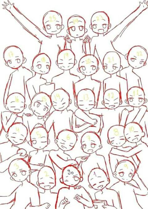 Drawing Base Friends Group, Group Pic Drawing Reference, 16 People Drawing Base, Group Of People Drawing Reference, 8 People Drawing Base, Drawing Reference Group, Chibi Group Poses, Drawing Base Group, Draw Your Squad 7 People