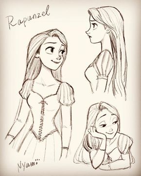 Rapunzel Rapunzel Drawing, Disney Character Drawings, Disney Drawings Sketches, Some Sketches, Girl Drawing Sketches, Karakter Disney, Disney Art Drawings, Disney Princess Drawings, Princess Drawings