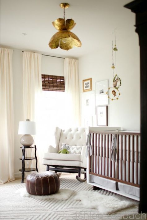 Cozy Cream And Chocolate Brown Nursery Design Inspiration | Kidsomania Brown Nursery, Nursery Chair, White Nursery, Beautiful Nursery, Room Redo, Gender Neutral Nursery, Baby's Room, Nursery Inspiration, Modern Nursery