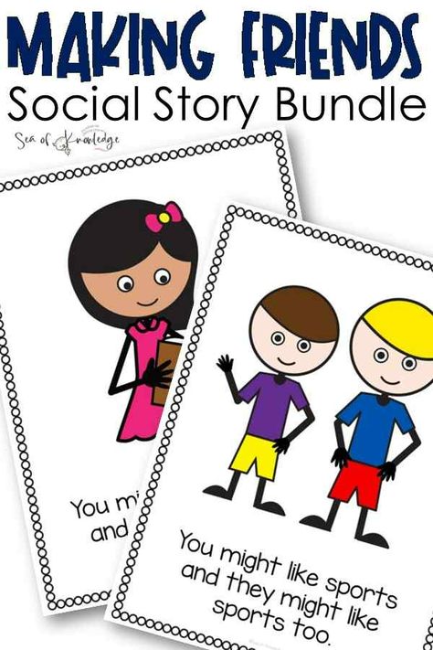 Making Friends Social Story pdf Free With Activities Social Story Template Free Printables, Friendship Skills Activities, Social Stories Free, Friendship Skills, Social Cues, Social Communication, Social Skills Groups, Peer Pressure, Social Development