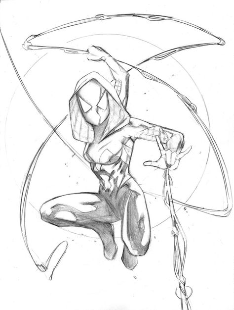 gwen spider | Spider-Gwen by Csyeung Spider Gwen Drawing Reference, Spider Gwen Coloring Page, Spider Woman Sketch, Spidergwen Drawing Sketches, Gwen Spiderman Drawing, Spider Gwen Art Sketch, Ghost Spider Drawing, Spidergwen Sketch, Gwen Stacy Sketch